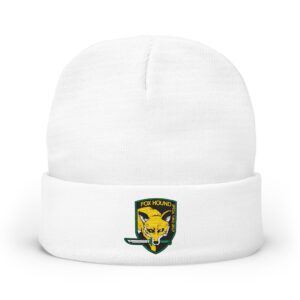 Fox Hounds Metal Gear Solid Patch Knit Beanie | Embroidered Fox Hound Logo